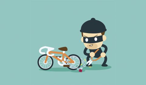 thieve stealing bicycle